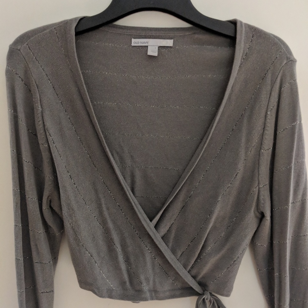 Old navy crop wrap around sweater